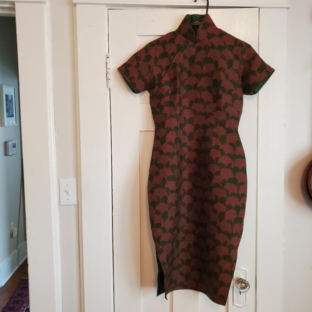 Handmade silk collared dress (qipao style)